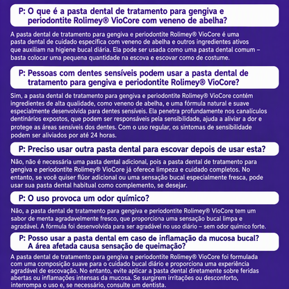 🇵🇹 Loja Oficial |🦷🍖 Rolimey® VioCore Pasta de dentes para o tratamento da inflamação das gengivas e da periodontite com veneno de abelha