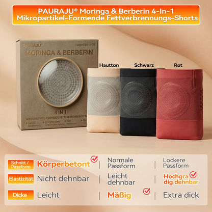 Offizieller Markenshop | 🍎🍎 PAURAJU® 2026 MORINGA UND BERBERIN 4-IN-1 MIKROKAPSELTE SHORTS FÜR FORMENDE UND FETTVERBRENNUNG