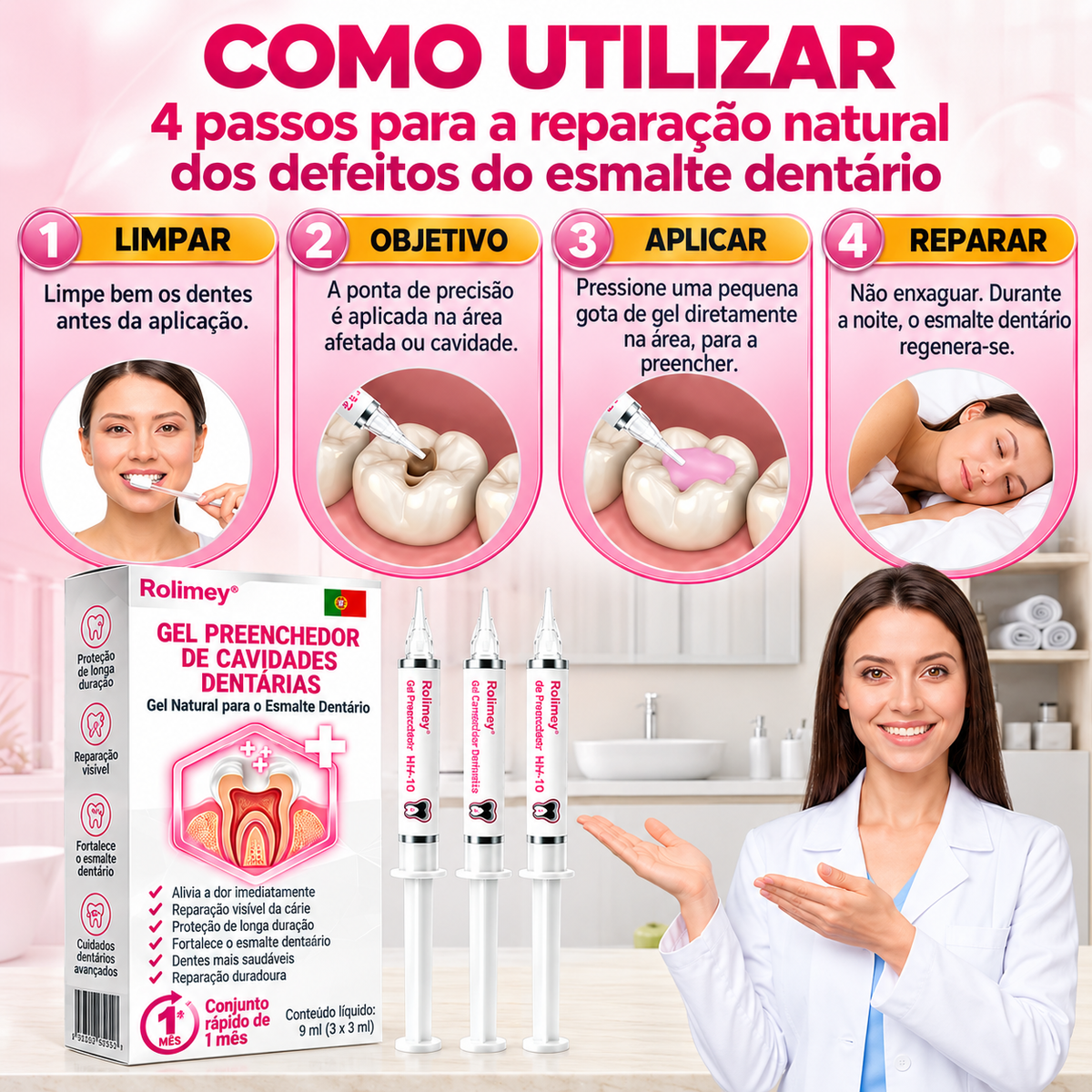 🇵🇹 Loja Oficial |🦷🍗 Rolimey® DenPerm – Gel natural de preenchimento do esmalte dentário para o tratamento de cáries