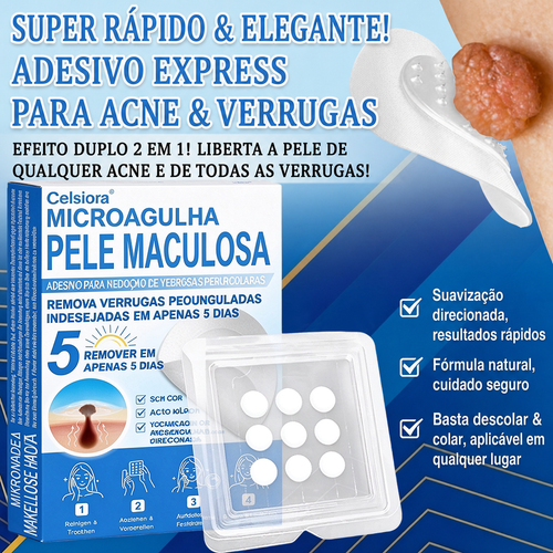 🏆🧨Celsiora® Adesivos 2 em 1 com Microagulhas e Hidrocolóide | Remove Verrugas, Acne, Verrugas Planas e Marcas de Pele | Melhora Rugas, Cicatrizes e Imperfeições | Adesivos Invisíveis em Forma de Estrela para Rosto e Corpo